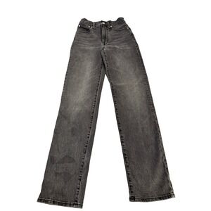 Madewell High Rise Slim Straight Jeans Faded Black Womens 24
